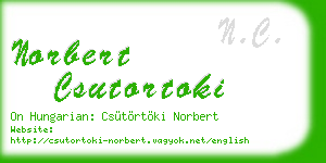 norbert csutortoki business card
